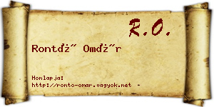 Rontó Omár névjegykártya